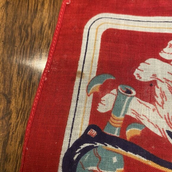 2 Vintage Tom Lamb Kids Hankies Dog Dice Red Blue Favorites 8 1/2" Square - Picture 6 of 8